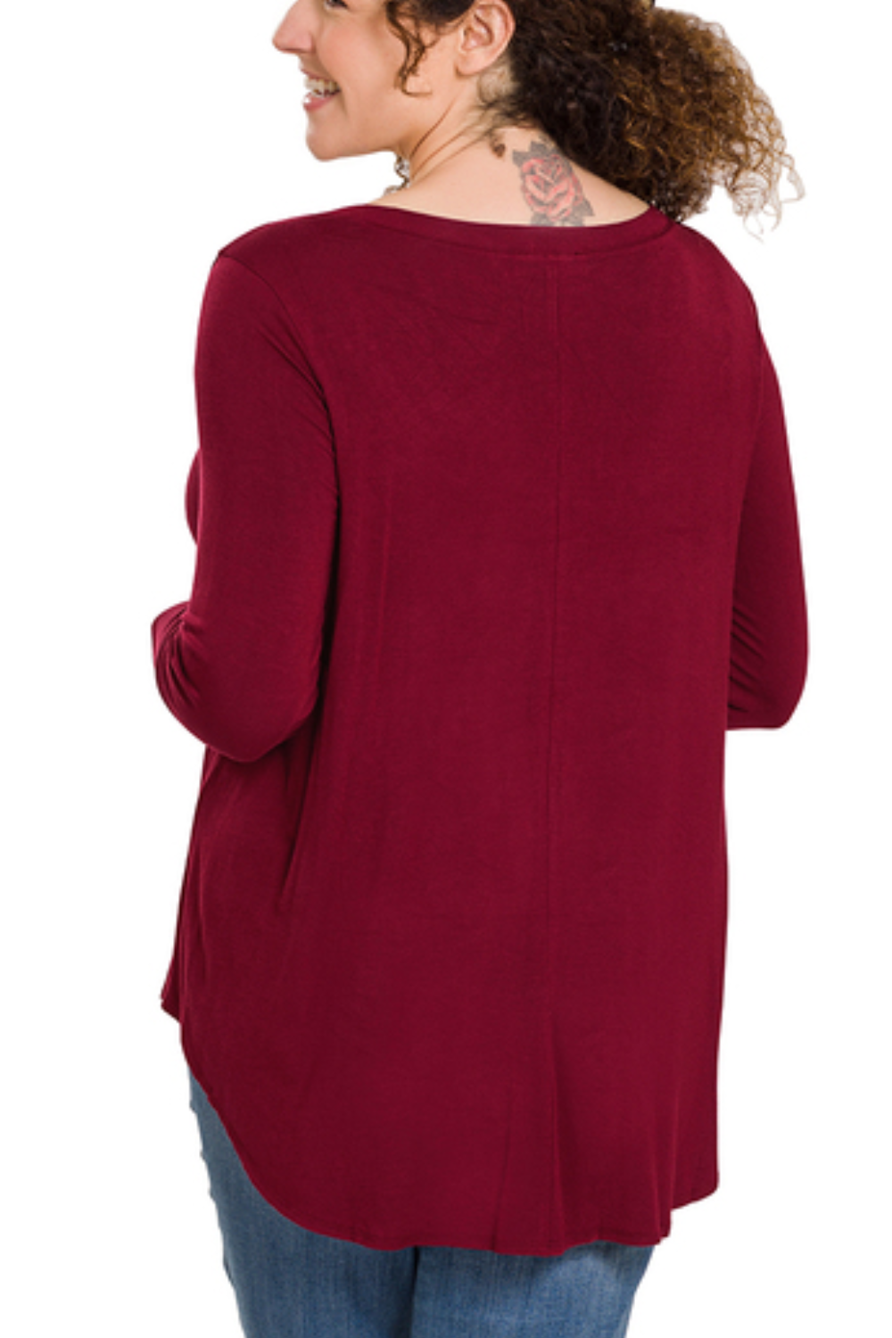 Luxe Rayon VNeck Long Sleeve Top