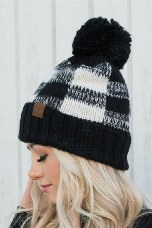 C.C. Buffalo Plaid Beanie