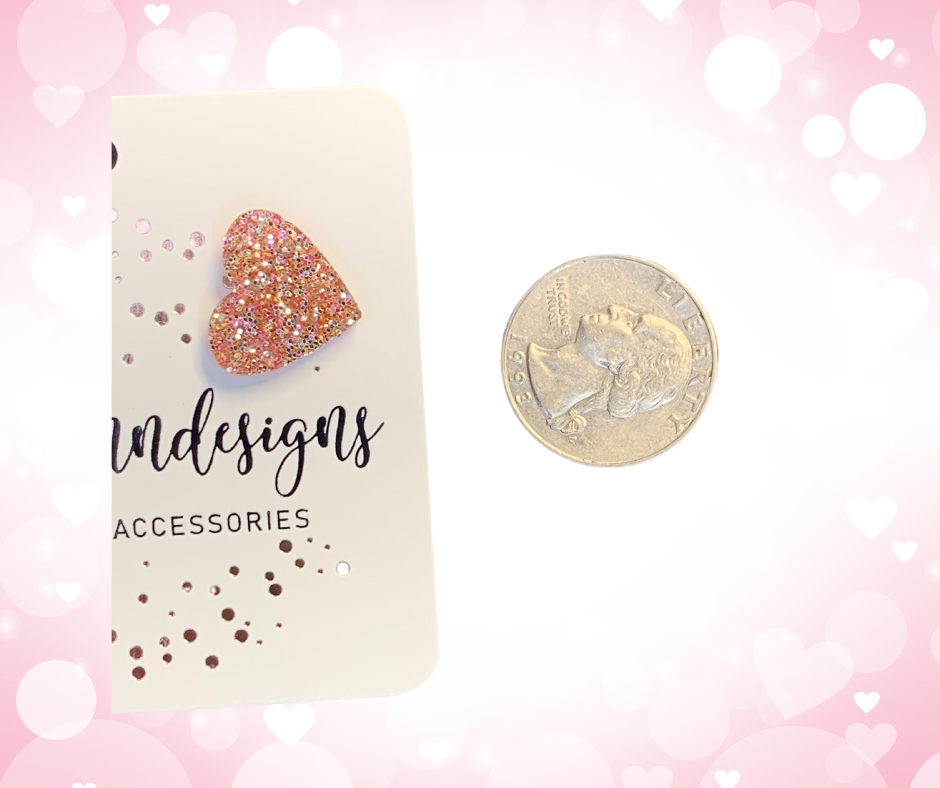 Rose Gold Acrylic Heart Stud Earrings