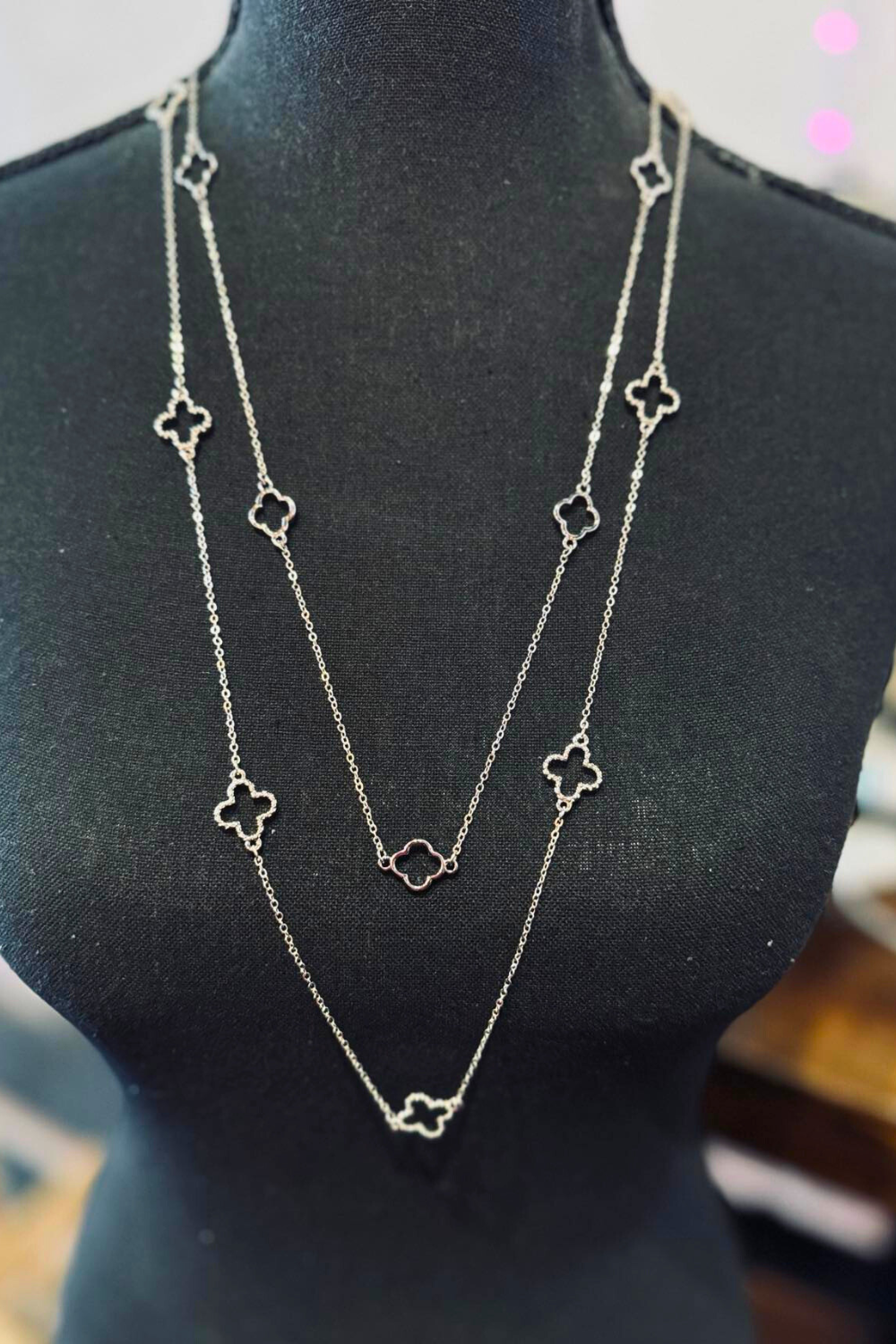 Double Clover Necklace Set