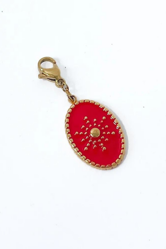 Chanelle Red Oval Pendant Charm