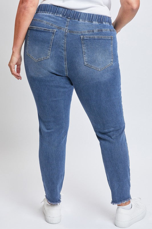 High Rise Denim Ankle Jogger