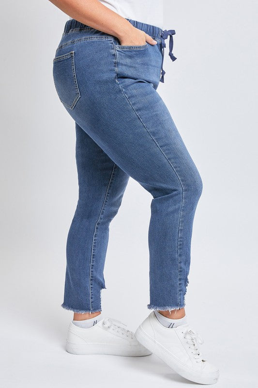 High Rise Denim Ankle Jogger