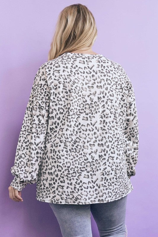 Leopard Print French Terry Sweatshirt