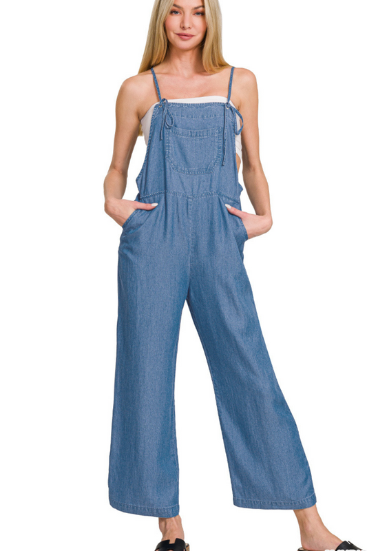 Layla Enzyme Washed Jumpsuit - Indigo