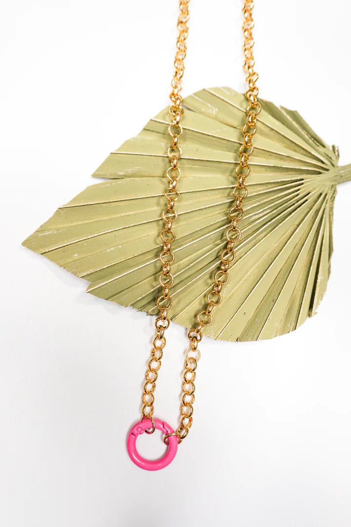 Pink Rollo Chain Charm Necklace