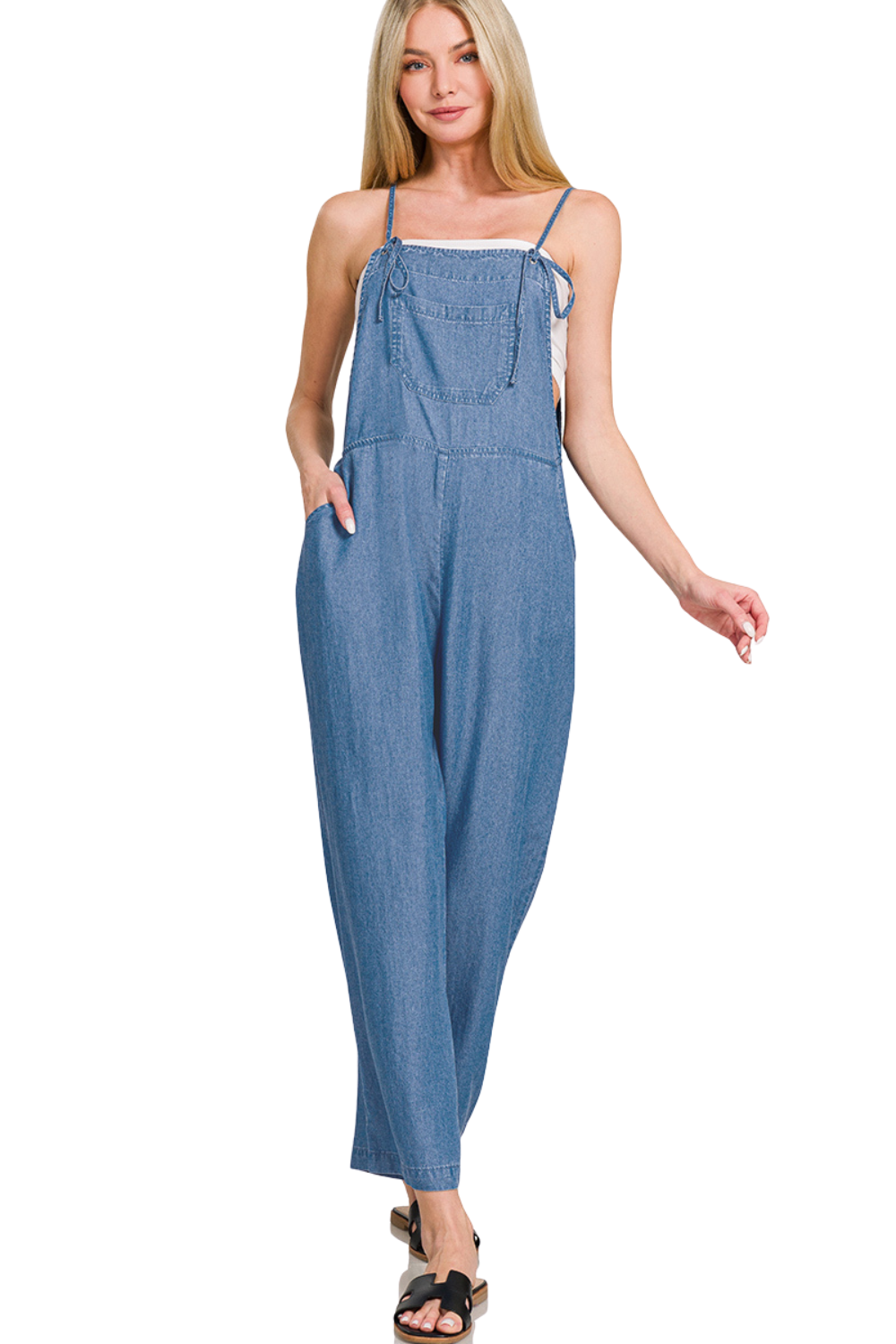 Layla Enzyme Washed Jumpsuit - Indigo