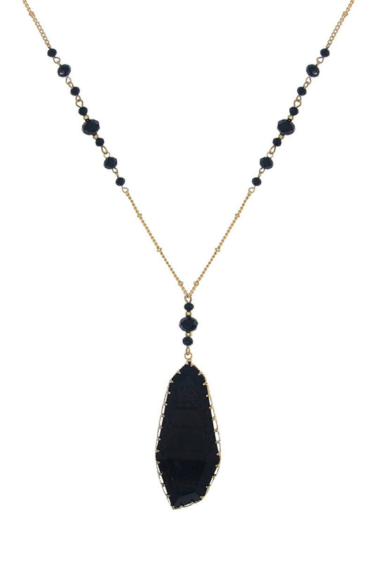 Black Gemstone Pendant Necklace