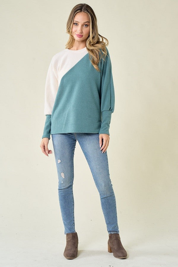 Colorblock Lightweight Fleece Top