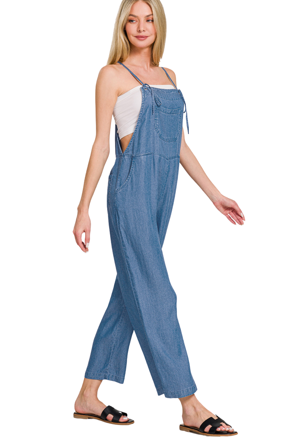 Layla Enzyme Washed Jumpsuit - Indigo