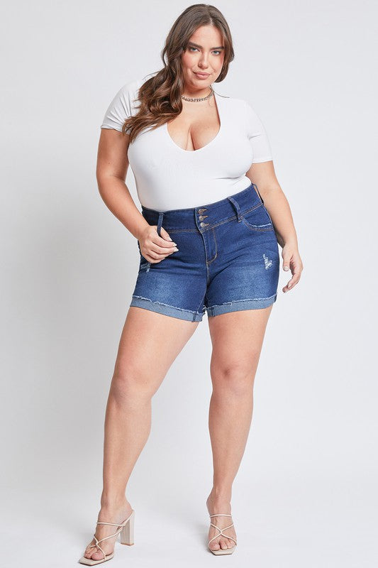 Plus WannaBettaButt MidRise Denim Shorts