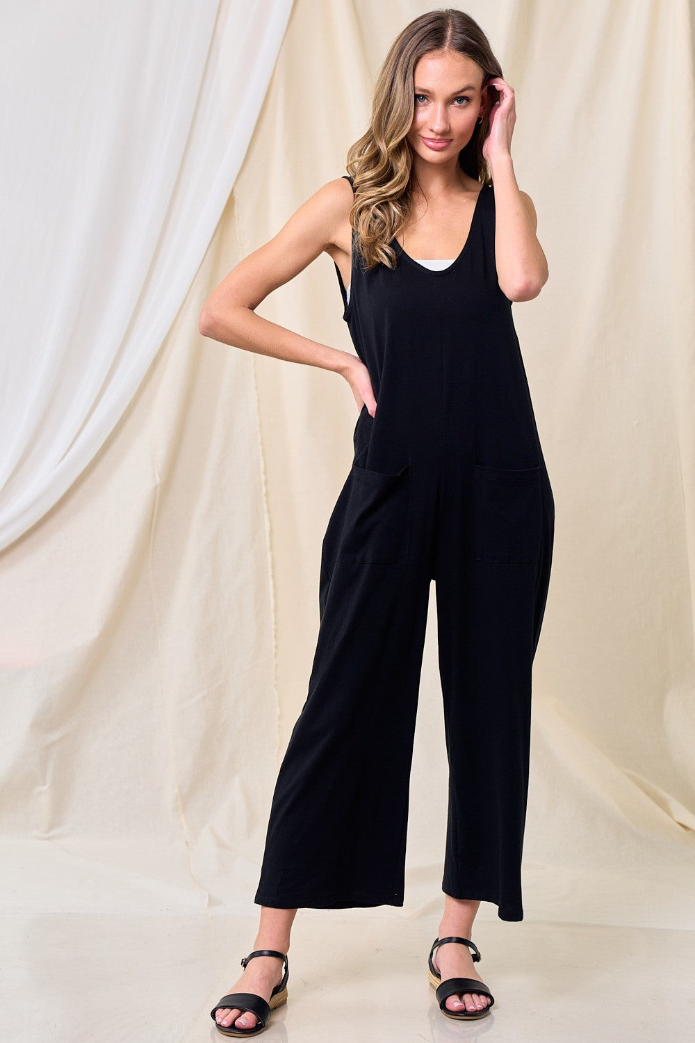 Sleeveless Jumpsuit with Pockets