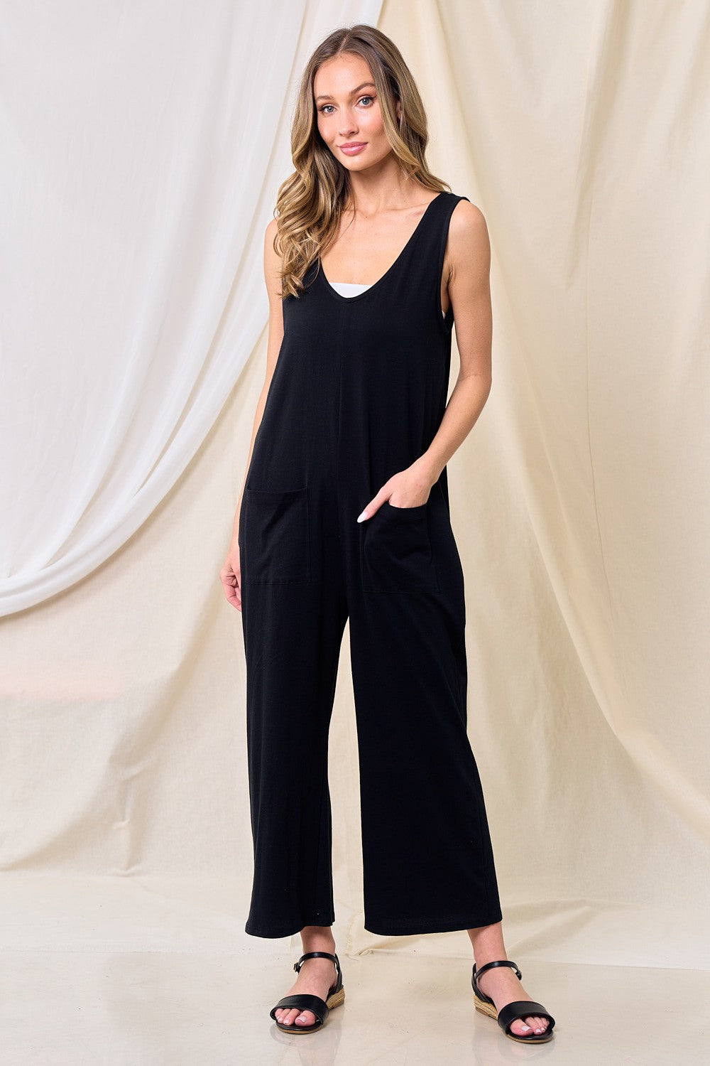 Sleeveless Jumpsuit with Pockets