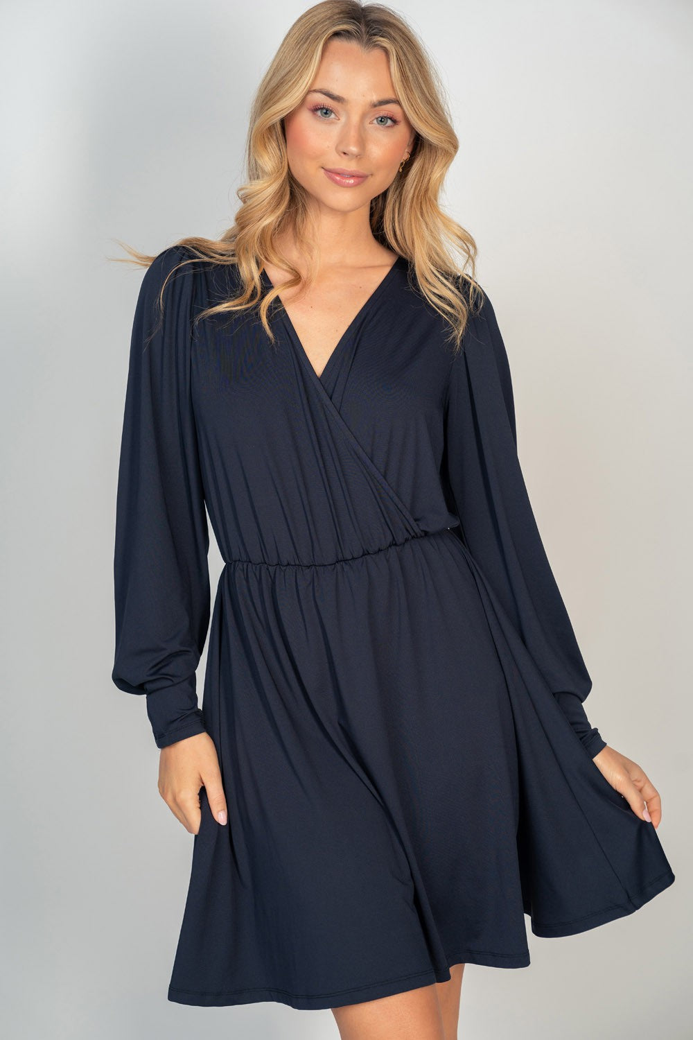 Surplice Romper Dress