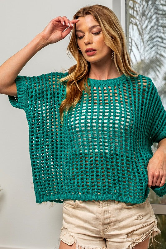 Net Crochet Sweater Top