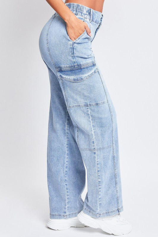 High Rise Straight Cargo Jeans