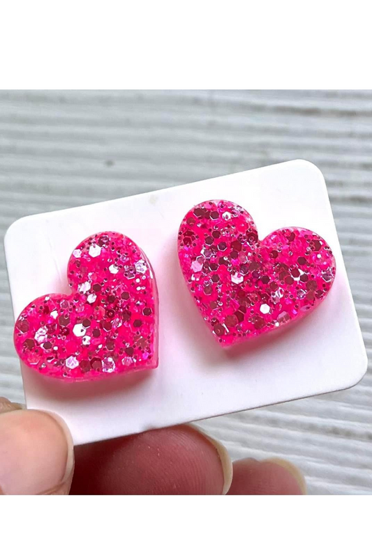 Heart Stud Resin Earrings