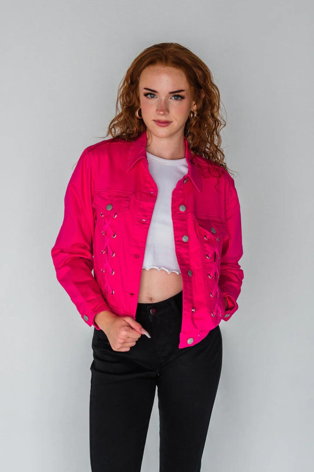 Magenta Denim Jacket