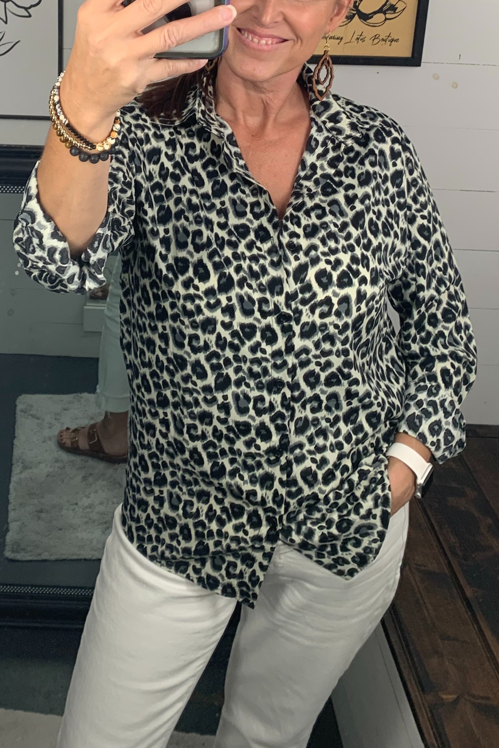 Animal Print Woven Shirt