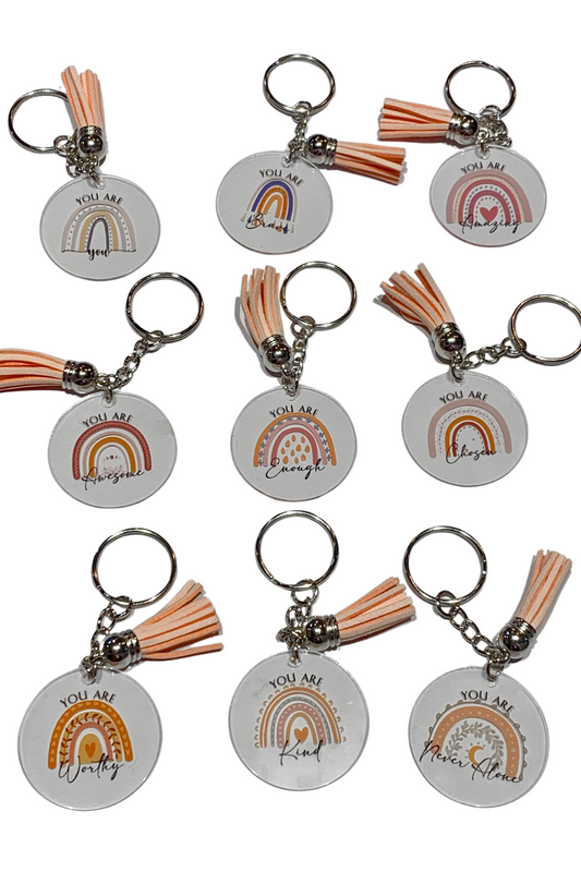 Rainbow Inspirational Keychains