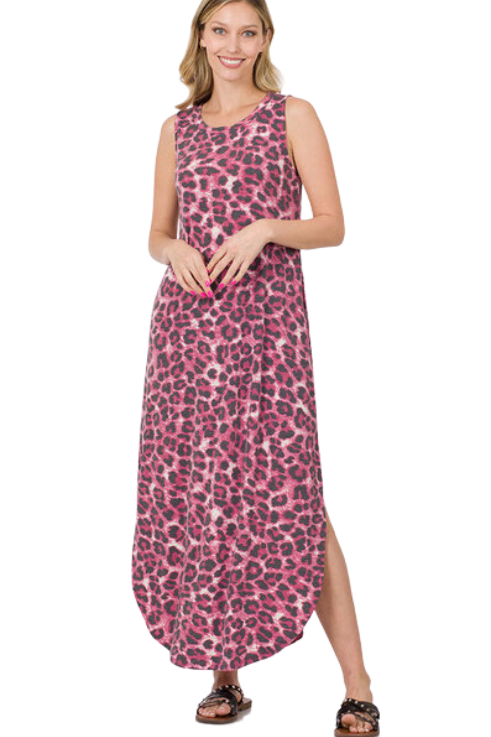 Leopard Maxi Dress with Pockets