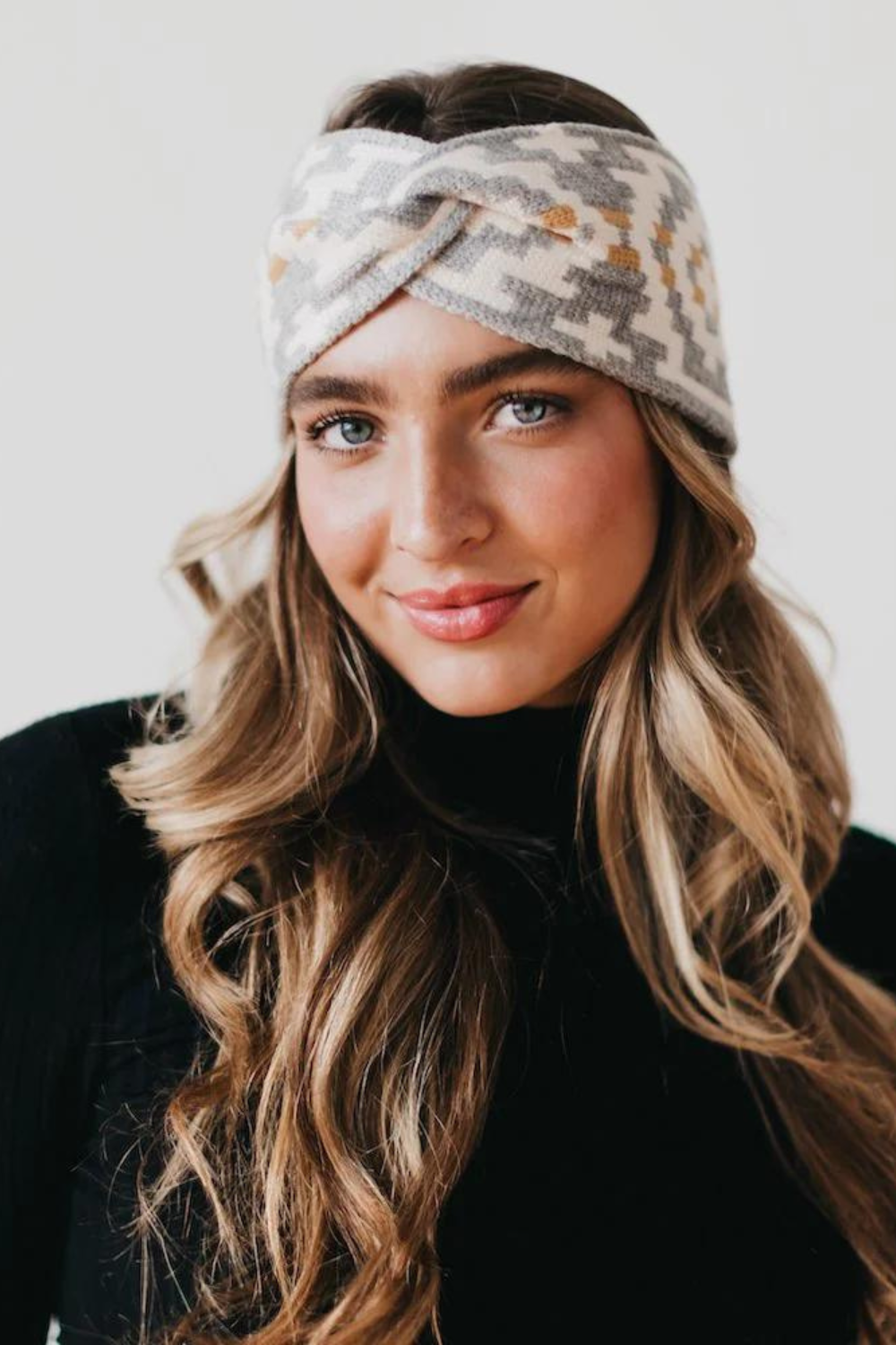 Aztec Wide Twist Knit Headband