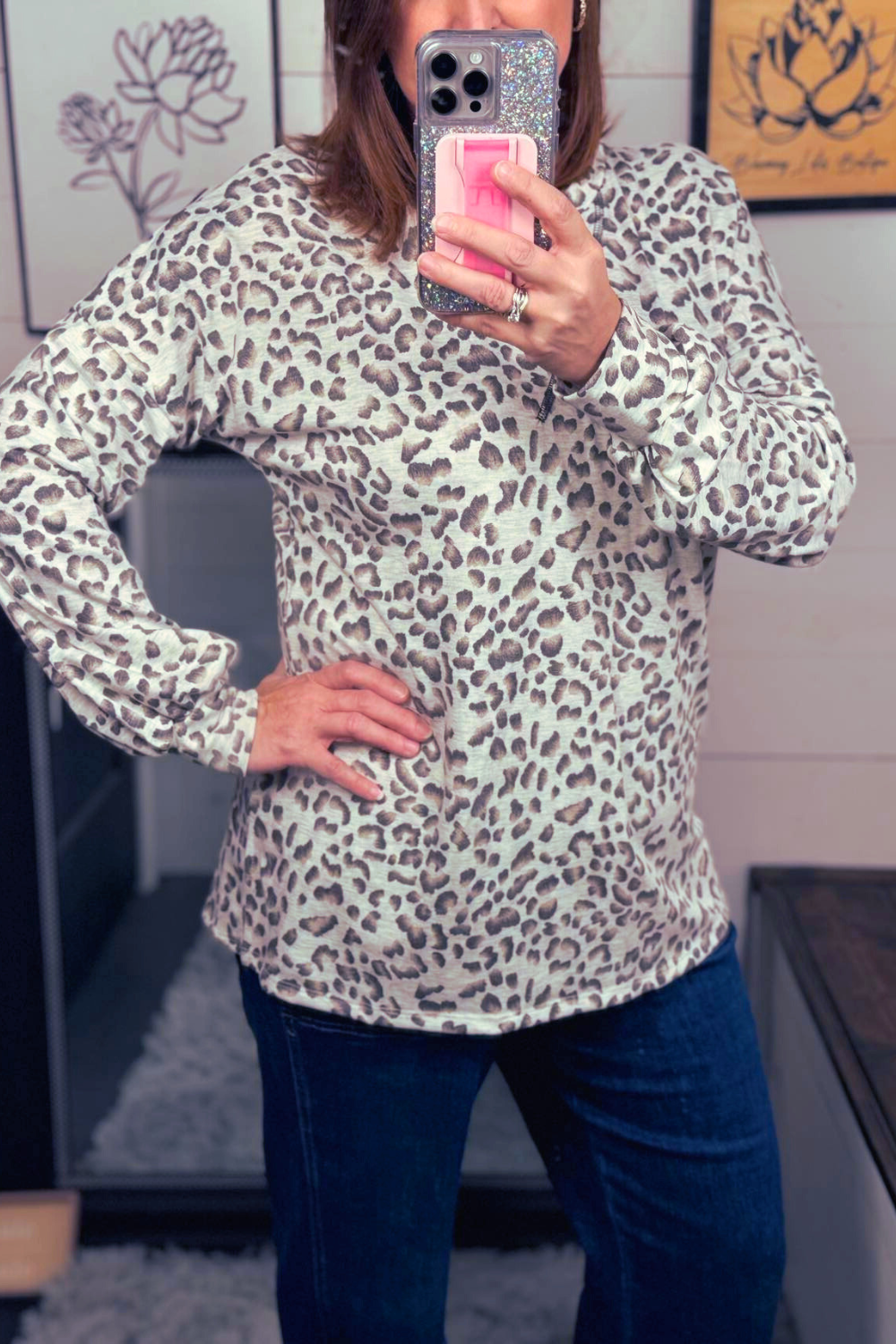 Leopard Print French Terry Sweatshirt