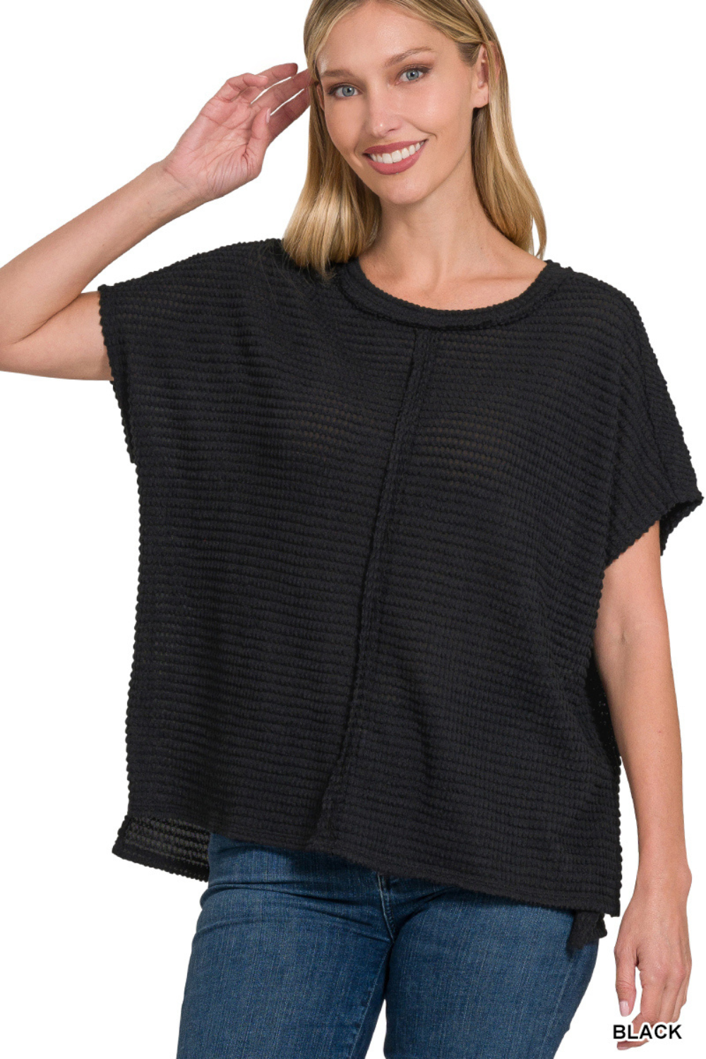 Dolman Jacquard Lightweight Sweater