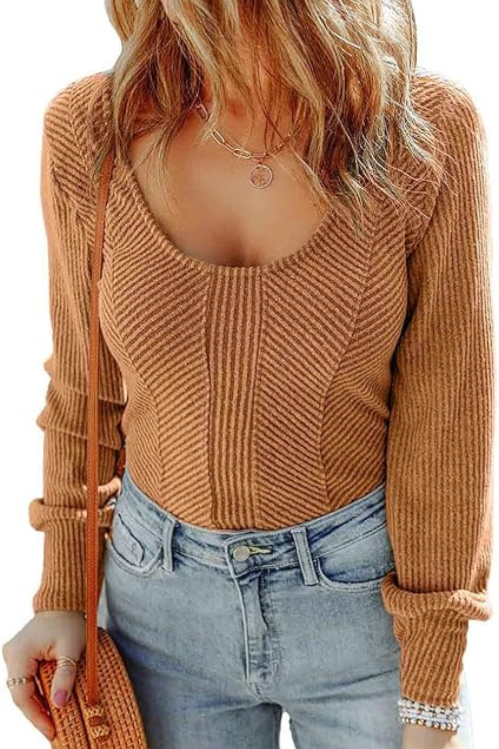 Scoop Neck Textured Sweater