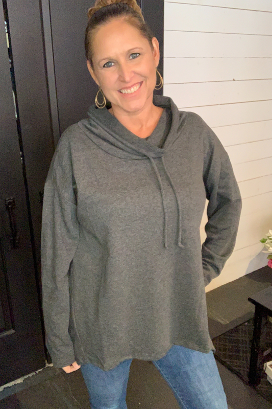 Plus Cowl Neck Sweatshirt