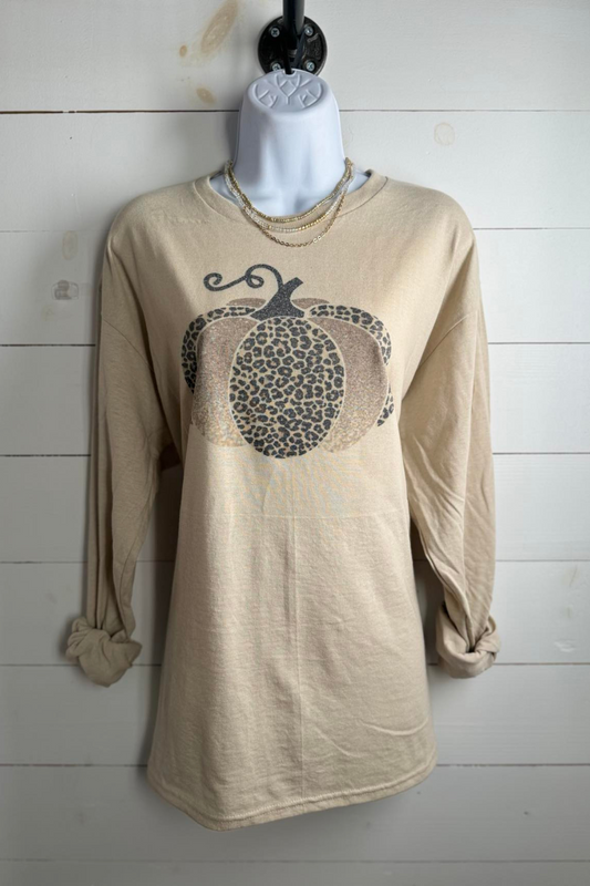 Long Sleeve Pumpkin Graphic Tshirt