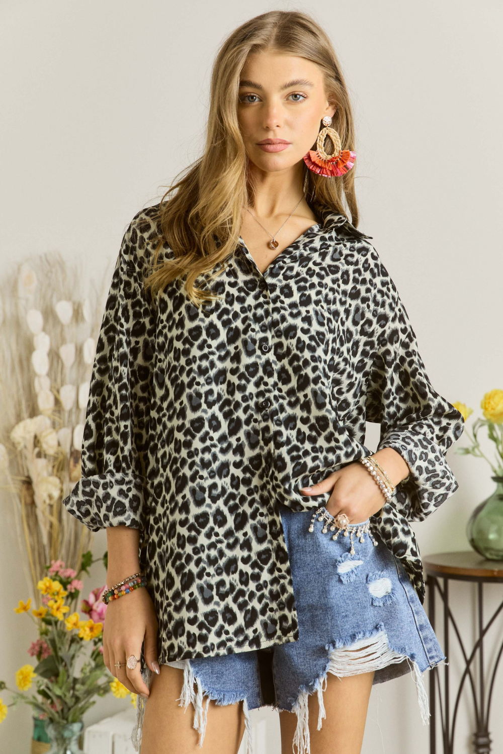 Animal Print Woven Shirt