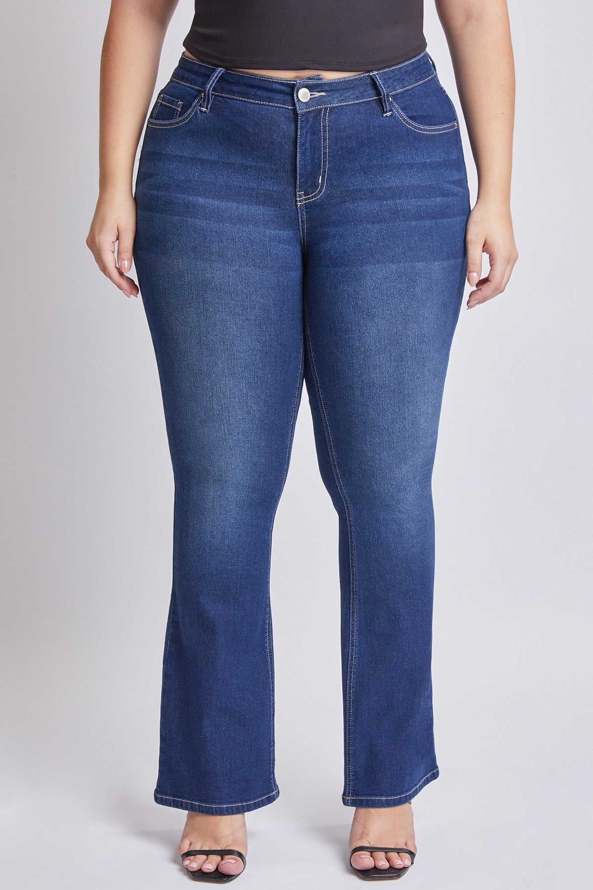 Mid-rise Bootcut Jean with Flap Pocket