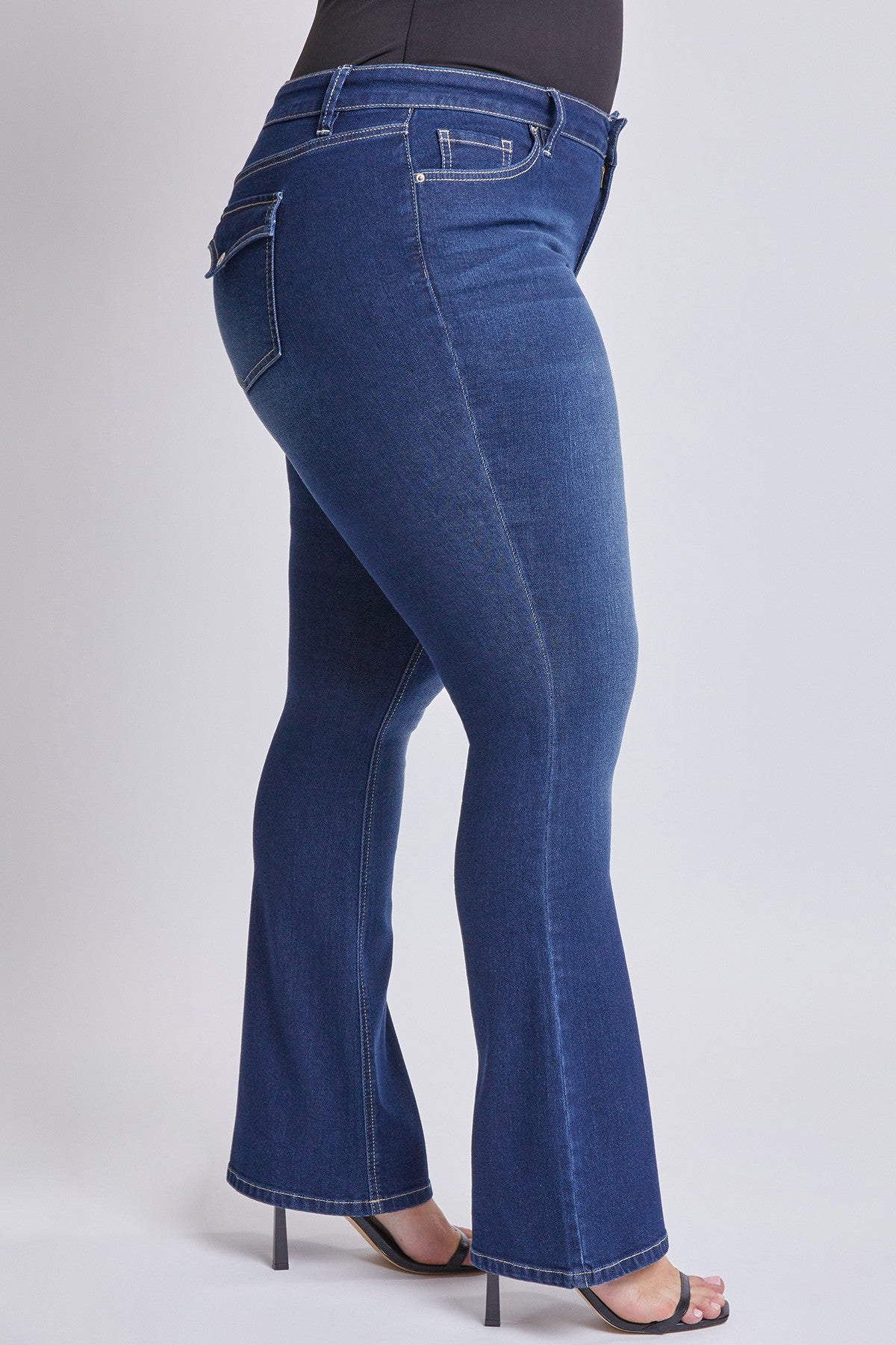 Mid-rise Bootcut Jean with Flap Pocket