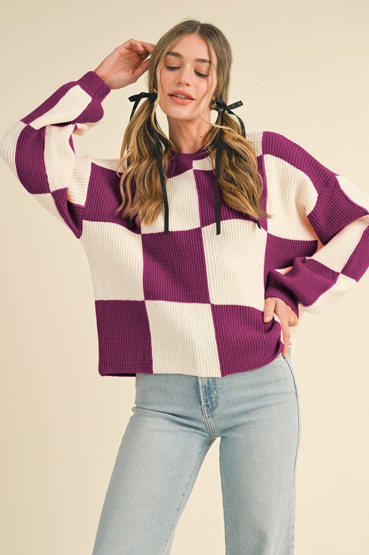 Paige Oversized Checkerboard Sweater