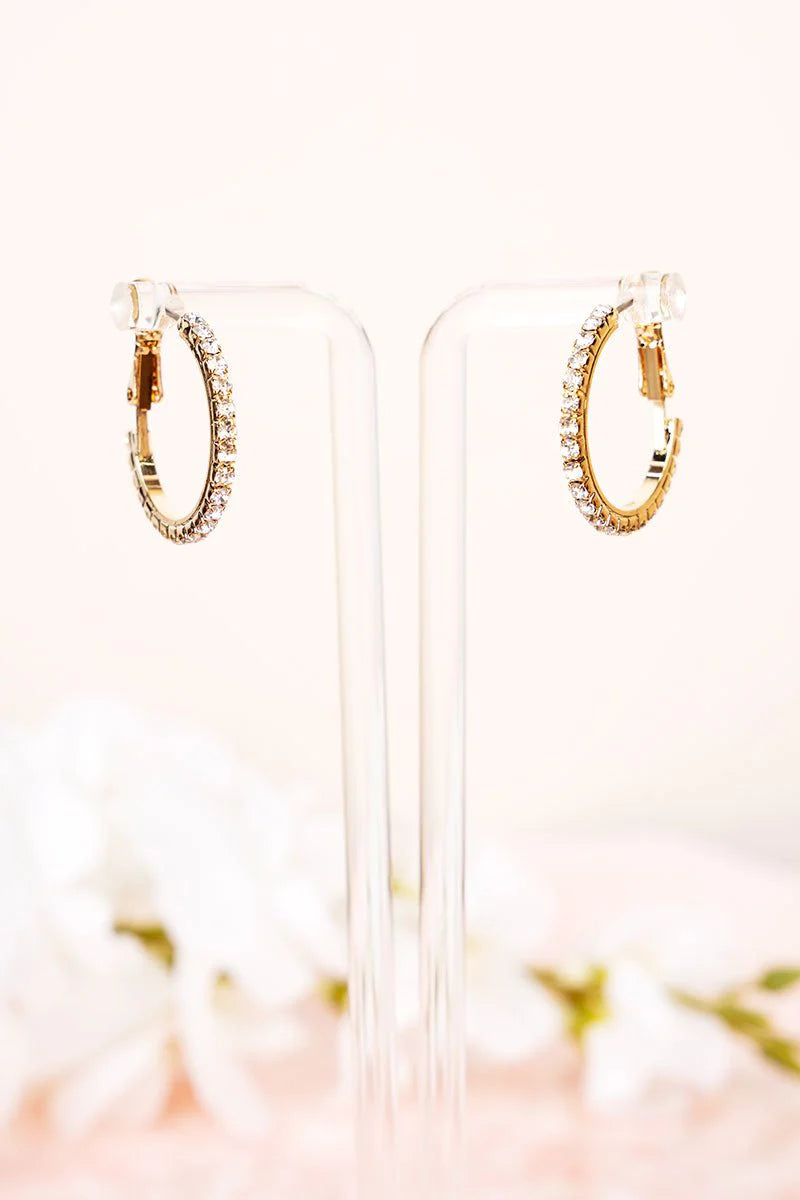 Uptown Glam Crystal Goldtone Earrings