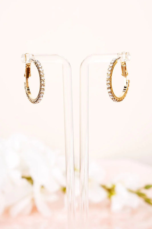 Uptown Glam Crystal Goldtone Earrings