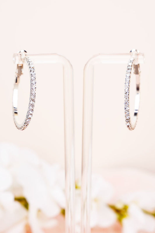 Uptown Girl Crystal Hoop Earrings