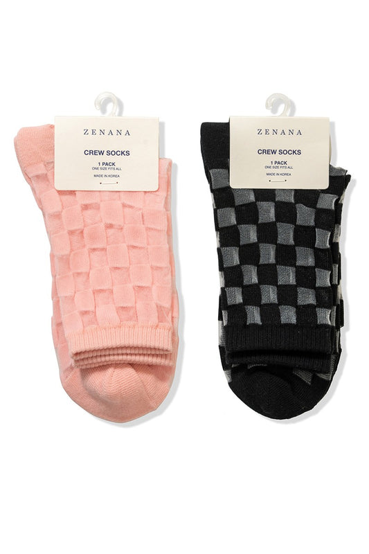 Sheer Mesh Checkered Socks