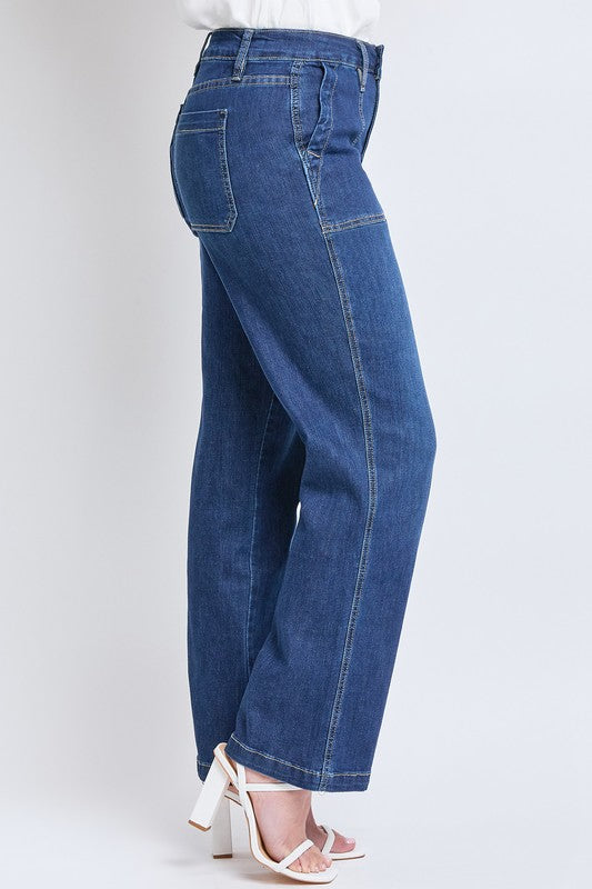 High Rise Pork Chop Pocket Wide Leg Jean