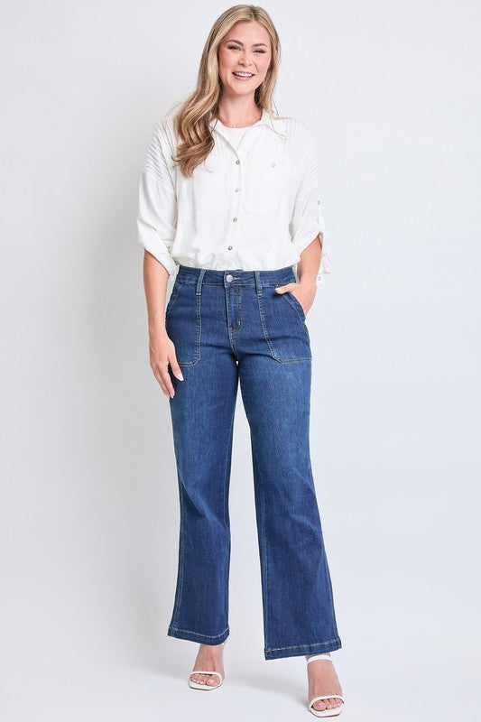 High Rise Pork Chop Pocket Wide Leg Jean