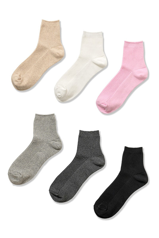 Ribbed Crew Socks