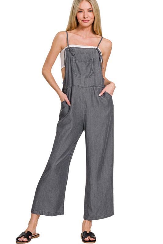 Layla Enzyme Washed Jumpsuit - Black