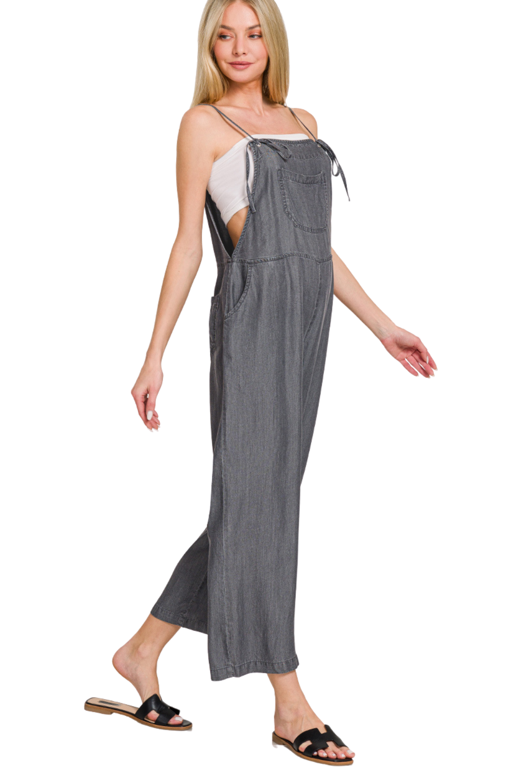 Layla Enzyme Washed Jumpsuit - Black