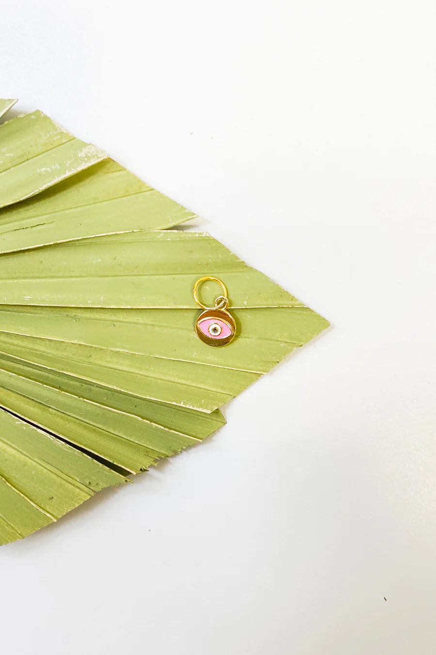 Round Pink Evil Eye Charm