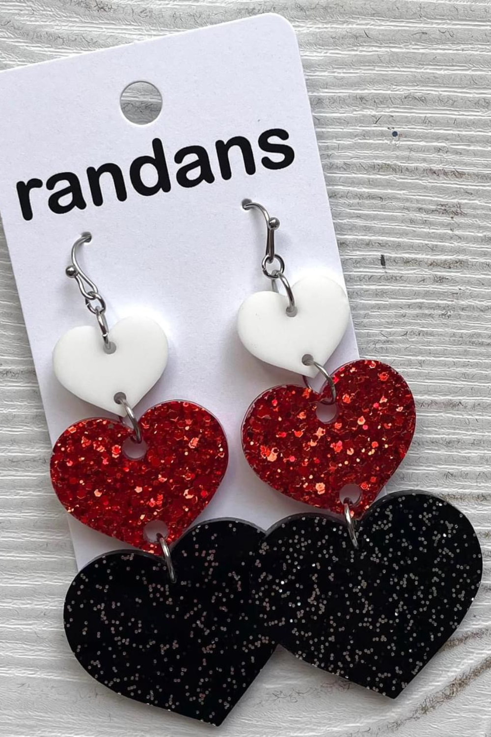 Triple Heart Resin Earrings