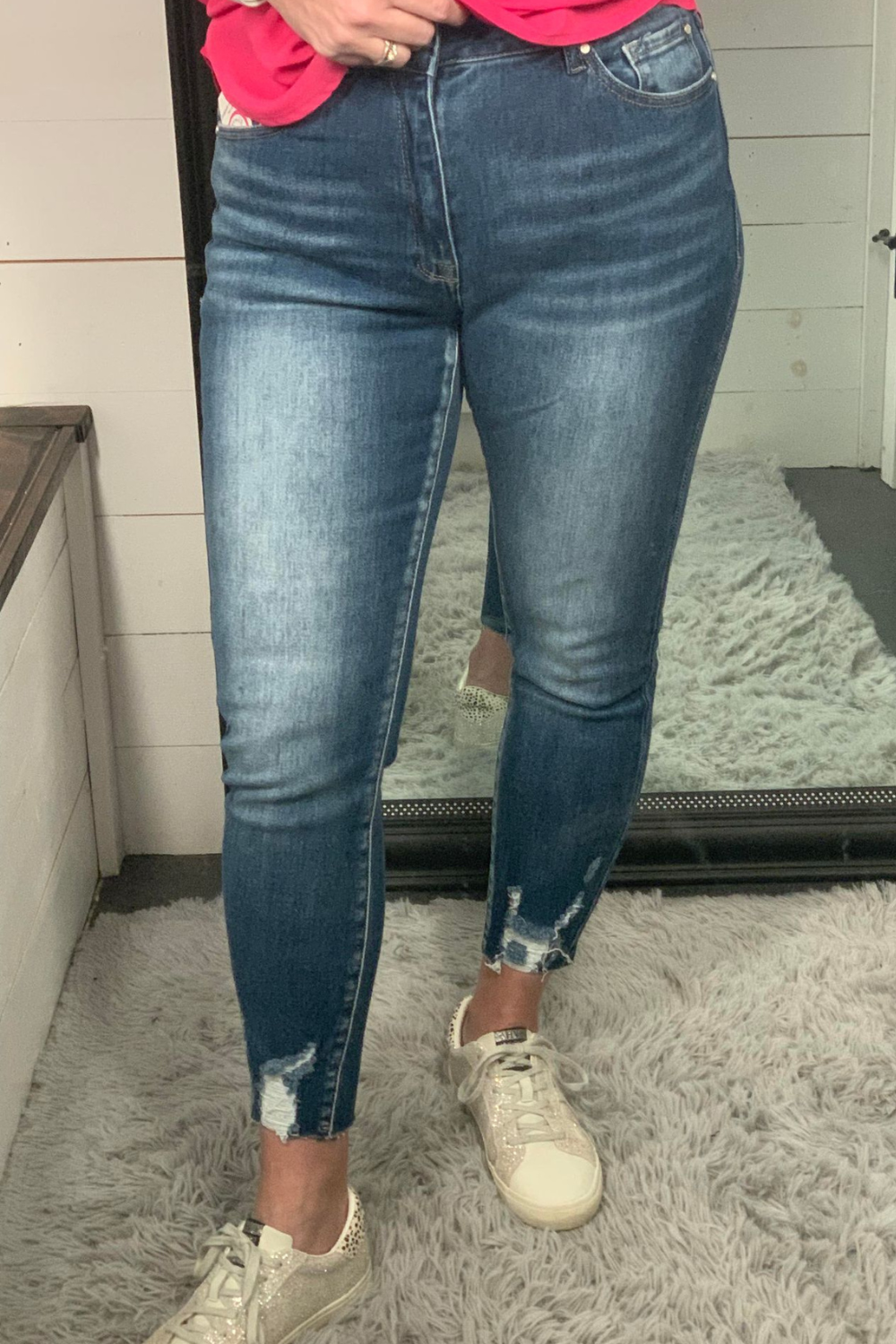 High Rise Ankle Skinny Jeans