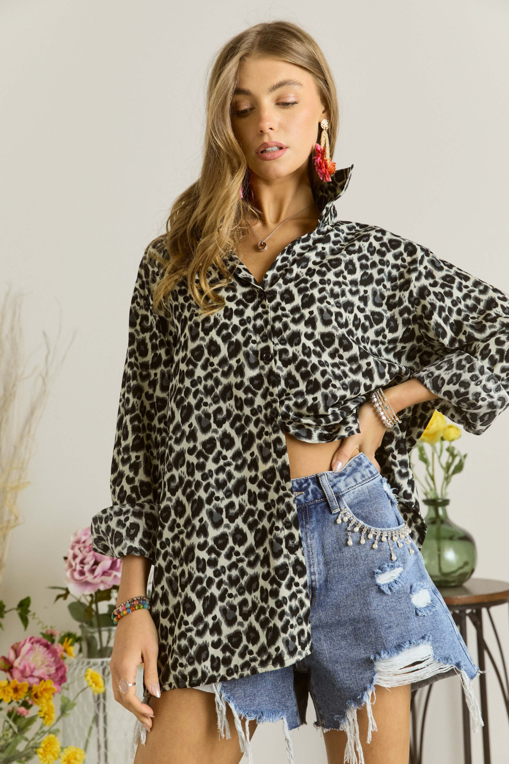 Animal Print Woven Shirt