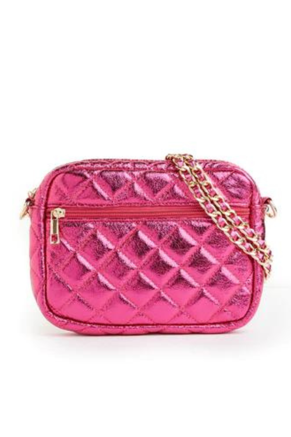 Emma Quilted Metallic Crossbody Bag