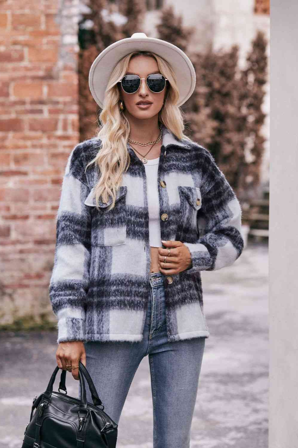 Fuzzy Plaid Shacket